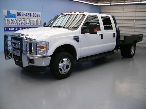 We finance!!!  2008 ford f-350 lariat 4x4 diesel flatbed dually long bed cd tow!