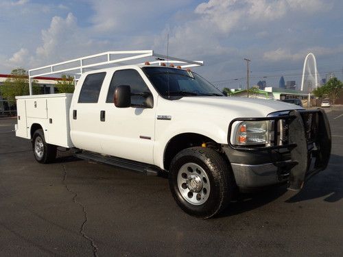 Tx 2owner 07 ford f350 xlt 6.0l v8 diesel auto 4x4 crewcab long bed utility bed