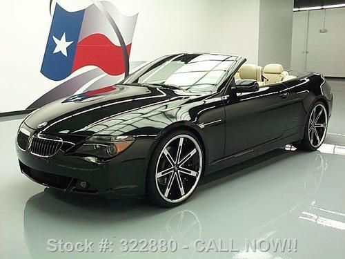 2004 bmw 645ci sport convertible htd seats nav 22's 63k texas direct auto