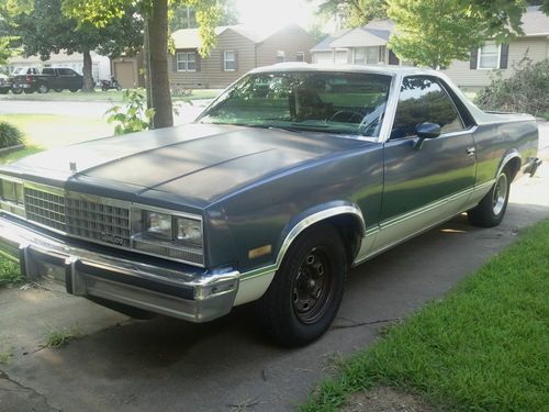 1984 chevrolet el camino - v8-305 blue/white with hard top option