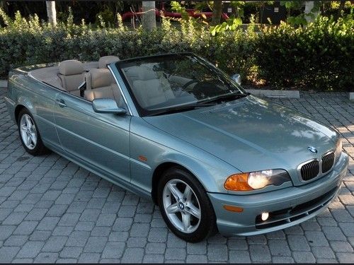 02 bmw 325ci convertible automatic premium package gray green - florida owned