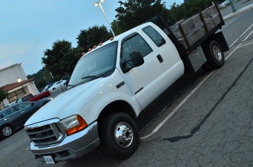 2001 ford f-350 4x4 xl x/c chassis cab flatbed