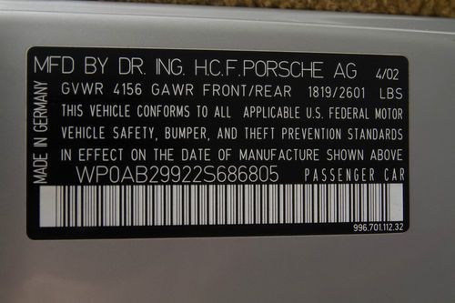 2002 Porsche 911 Turbo Coupe 2-Door Arctic Silver 6-Speed Manual, image 19