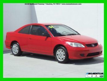 2004 honda lx1.7l i4 16v manual fwd coupe no reserve red/black cloth w/ipod conn