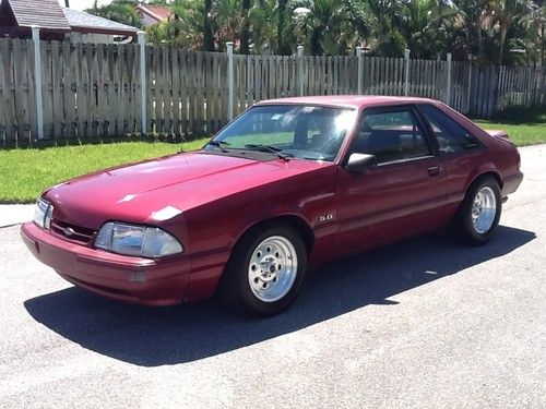 1993 ford mustang 5.0 lx hatchback 5-spd black interior weld wheels no reserve!!