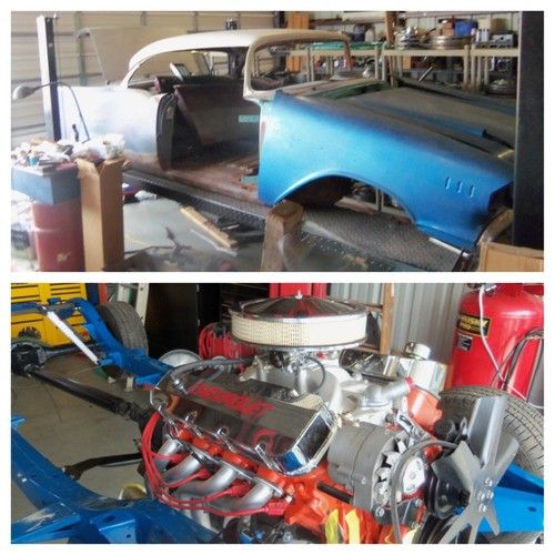 1957 chevy bel air 2 door hard top beautiful project frame &amp; bb motor done!!!