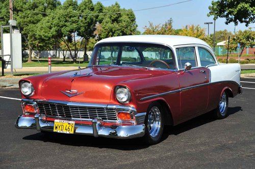 Restored 56 chevy 210 post vortec 350/350 at 10 bolt tilt disc pb ps ac 335 hp