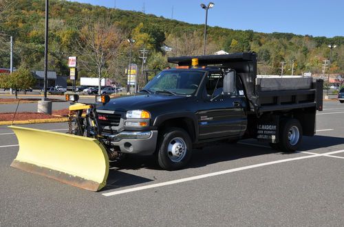 Dually dump duramax diesel w/ fisher snow plow one owner low mileage no reserve