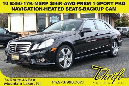 10 e350-17k-msrp $56k-awd-prem 1-sport pkg-navigation-heated seats-back-up cam