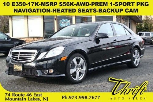 10 e350-17k-msrp $56k-awd-prem 1-sport pkg-navigation-heated seats-back-up cam