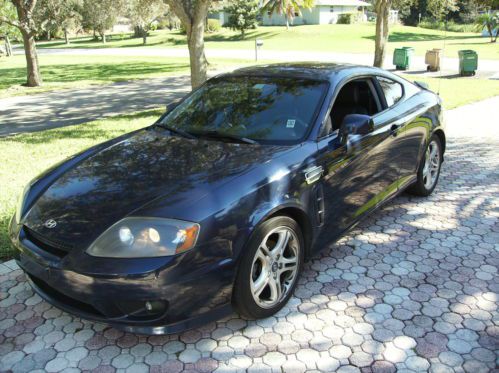 2005 hyundai tiburon gt coupe 2-door 2.7l,v6,leather,fl.automatic,blue,