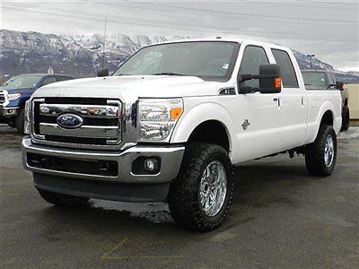 Ford crew cab lariat 4x4 powerstroke diesel custom lift wheels tires nav leather