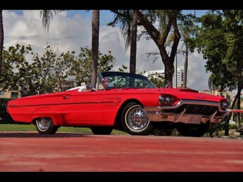 1965 ford thunderbird convertible red sports tonneau continental kit white int