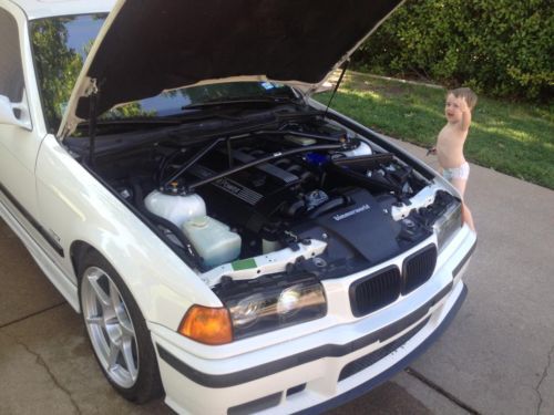 Rare - bmw m3 e36 sedan - white on black - modifications like crazy - pampered