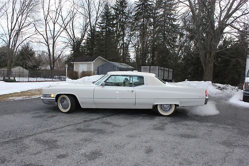 1970 white on white cadillac coupe deville gold interior, excellent condition