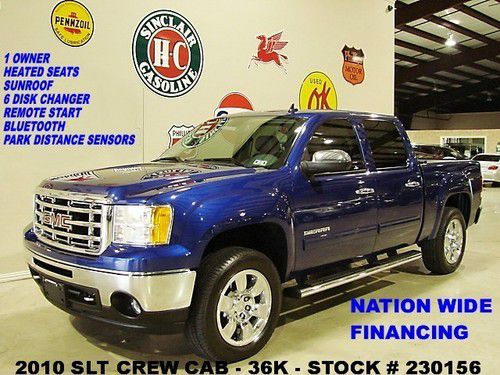 2010 sierra 1500 crew-cab slt,sunroof,htd lth,bose,chrome 20's,36k,we finance!!