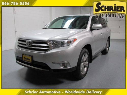 13 toyota highlander limited awd silver power liftgate 7 passenger keyless go