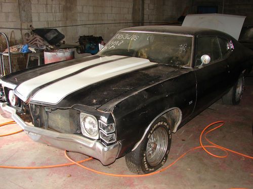 1971 chevrolet chevelle ss chevy black v8 automatic power steering project car