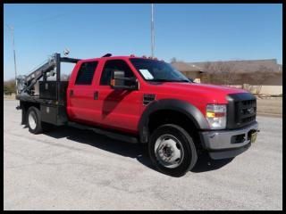 F450 6.8l v10 xl crewcab 9' cadet flatbed crane drw tool boxes 4x4 - we finance!