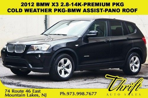 2012 bmw x3 2.8-14k-premium pkg-cold weather pkg-bmw assist-pano roof