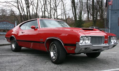 1970 olds 442 w-30 2door sport coupe toreador red, black interior