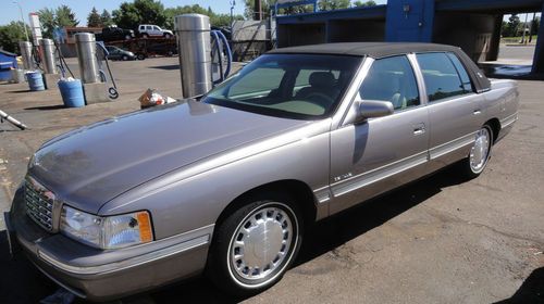 '98 cadillac deville - extremely low miles, mauve w/blk ragtop, leather interior