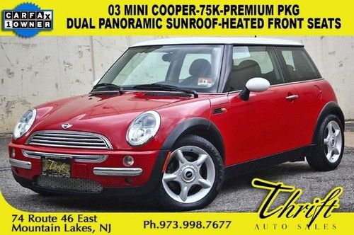 03 mini cooper-75k-premium pkg-dual panoramic sunroof-heated front seats