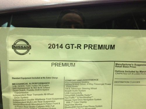 2014 NISSAN GTR-- PEARL WHITE/RED, US $97,950.00, image 17