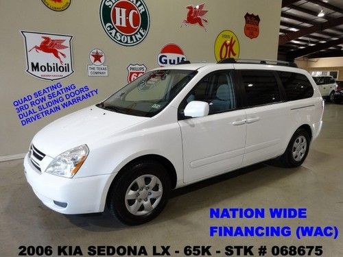 2006 sedona lx,v6,cloth,quad seats,dual slide doors,3rd row,65k,we finance!!