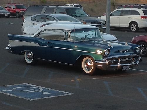 Chevrolet 1957 Bel Air 2tone Blue Metallic Teal and Cream Top  F.I. Tribute, US $25,000.00, image 2
