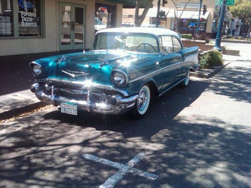Chevrolet 1957 Bel Air 2tone Blue Metallic Teal and Cream Top  F.I. Tribute, US $25,000.00, image 3