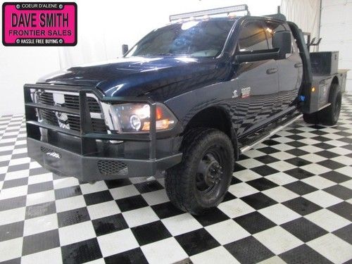 2012 4x4, crew cab, flat long bed, dulie, tow hitch and gooseneck, chrome steps