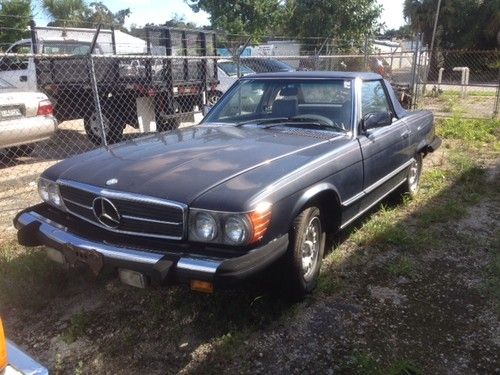Blue 1981 mercedes-benz 380sl convertible.
