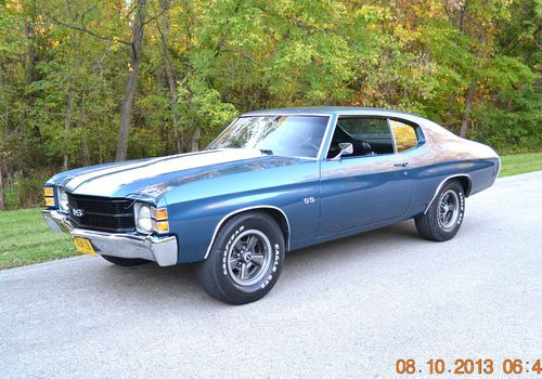 1971 chevelle ss 350 auto 12 bolt posi super solid beautiful new fathom blue