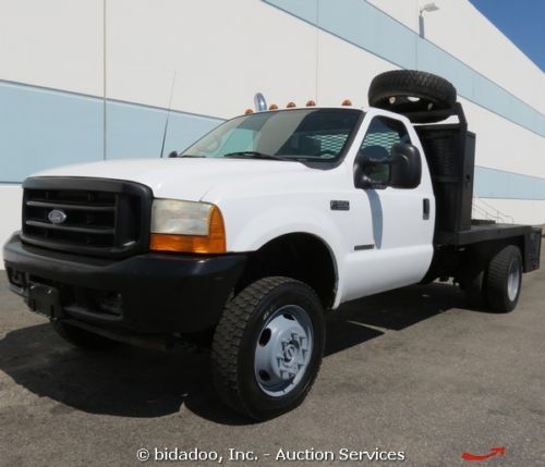 2001 ford f-550 xl 9&#039; custom flatbed pickup truck pto 7.3l v8 turbo diesel