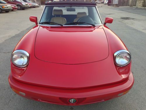 Alfa romeo spider veloce 1991 red tan interior