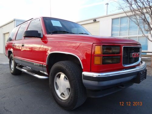 95 gmc yukon slt z71 4x4 auto leather 2 tv dvd cd mp3 usb drives good no rust