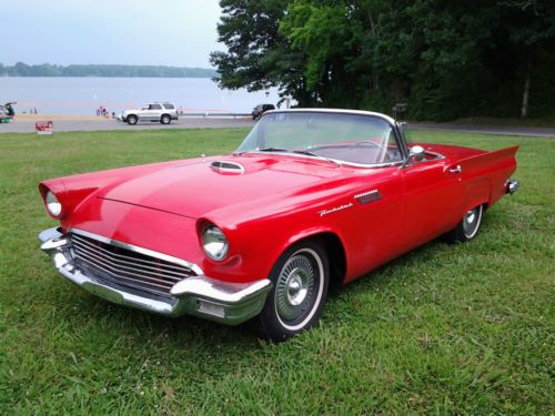 1957 ford thunderbird hardtop convertible red