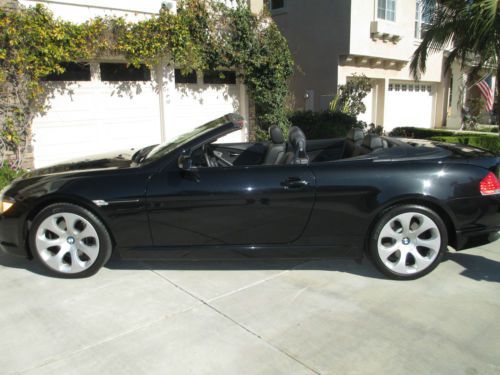 Original owner 61,000 miles triple black 645 ci convertible