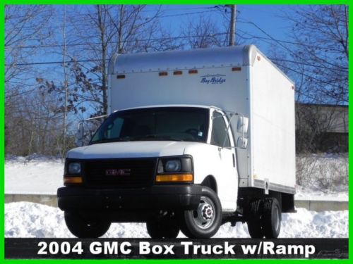 04 gmc savana cutaway 12ft box truck drw 6.0l vortec gas 144&#034; wb used rear ramp