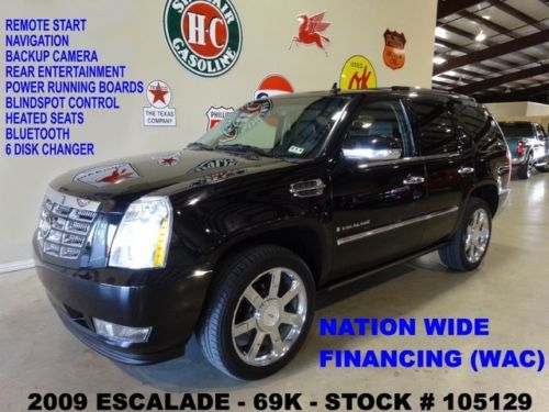 2009 escalade,sunroof,nav,rear dvd,htd/cool lth,bose,chrome 22&#039;s,69k,we finance!