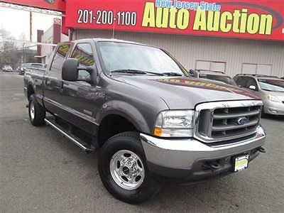 04 ford f-250 diesel 6.0l v8 4x4 4wd super crew cab 4dr lariat pre owned leather