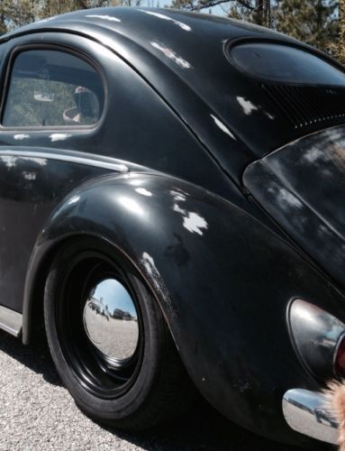 1957 oval vw volkswagen bug beetle solid! ready to roll! black and gorgeous!
