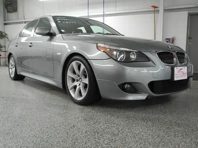 Silver 5-series bimmer with 4.8l v8, sunroof, newer tires, and heated leather