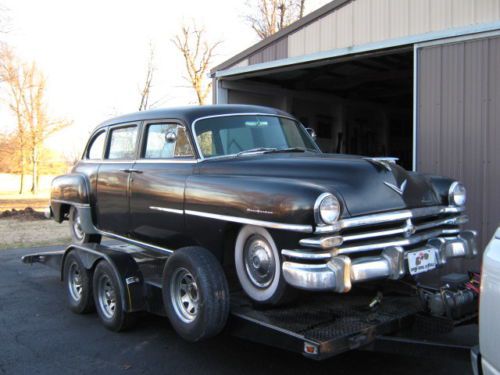 1953 chrysler 8 passenger sedan, black, green interior, a/c added at some point.