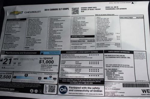 2014 Chevrolet Camaro 2LT, US $37,075.00, image 7