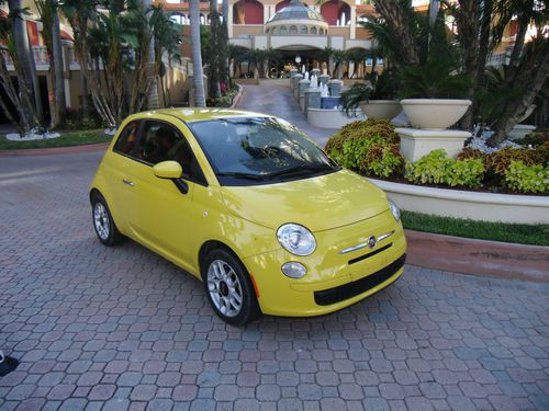 2012 fiat 500  yellow