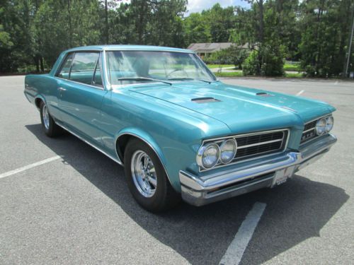 1964 pontiac lemans gto, tri-power, aquamarine, original with recent repaint