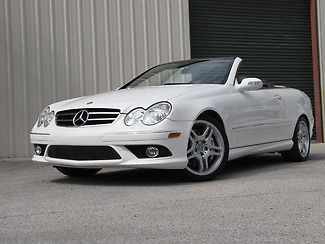 Alabaster white clk55 amg-keyless go-navigation-serviced-heated seats-clk 55