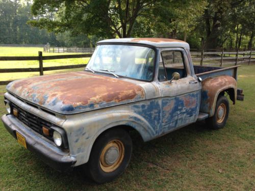 1964 FORD F100 step side pick up truck, image 1.